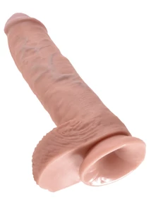 Letapasztható dildó herékkel 10" Cock with Balls Light 25 cm