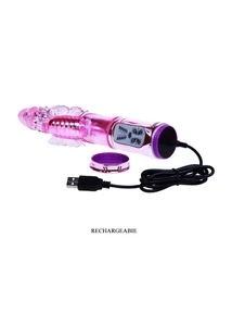Fel-le mozgó és forgó nyúl vibrátor Throbbing Butterfly Vibrator Pink