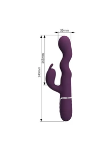 Csiklóizgatós szilikon vibrátor hullámzó funkcióval Pretty Love Laursen Purple II