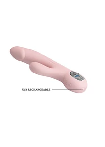 Csiklókaros szilikon g-pont vibrátor Pretty Love Selene Pink