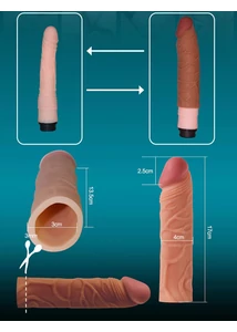 Péniszhosszabbító köpeny (+2,5 cm) Pleasure X-Tender Penis Sleeve Brown