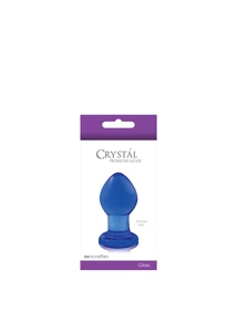 Crystal üvegdildó análplug - kicsi - kék