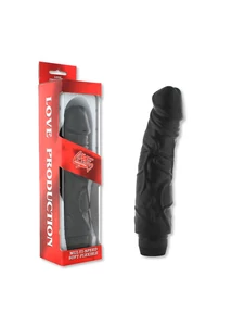 Vastag, erezett fekete realisztikus vibrátor Perfect Pleasures Vibe Black