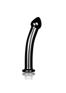Fekete íves üvegdildó Glass Romance Black
