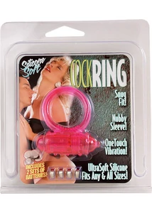 Rugalmas vibrációs péniszgyűrű Vibrating Cockring Silicone Pink