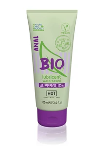Vegán vízbázisú anál síkosító HOT BIO lubricant waterbased Superglide Anal 100 ml