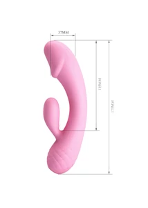 Hajlított g-pont vibrátor csiklóizgató karral Pretty Love Ron baby pink