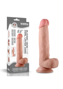 Csúszóbőrös dildó 8'' Sliding Skin Dual Layer Dong 20 cm