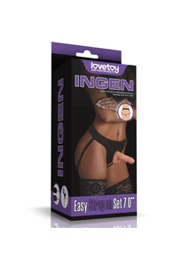 Felcsatolható világos herés dildó Easy Strapon Set 7.0''