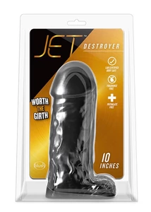 Vastag fekete dildó Jet Destroyer Carbon Metallic Black