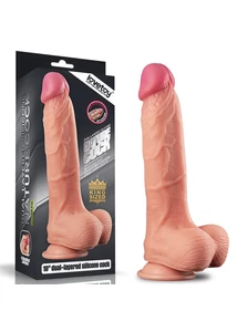 Nagy méretű kétrétegű szilikon dildó 25,5 cm - 10" Dual Layer Platinum Silicone Cock