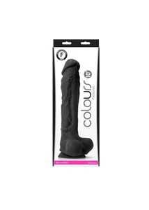 Nagy fekete szilikon dildó 25,4 cm - Colours Pleasures 10" Dildo Black