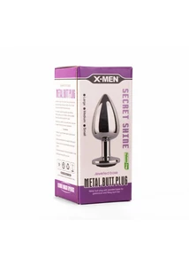 X-men fém análdugó nagy - secret shade metal butt plug black l