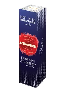 Eper pezsgő ízesített melegítős masszázs olaj - Massage Oil Attraction Champagne Strawberry 50 ml
