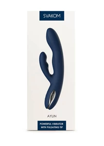 Erős, szilikon vibrátor pulzáló heggyel Aylin Dark Blue