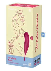 Léghullámos csiklóizgató vibrátor Twirling Pro Connect App dark red
