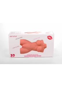 Nagymellű női test torzó Double hole 3d masturbator