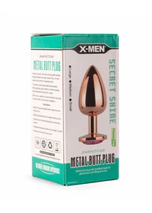 Kis méretű, arany színű anál plug X-MEN Secret Shade Metal Butt Plug Rose S