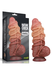 Vastag kétrétegű platinum szilikon dildó kötél mintával 24 cm - 9.5'' Dual layered Platinum Silicone Cock with Rope