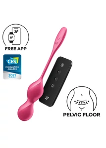Applikációs és távirányítós vibrációs szilikon kegel golyó Love Birds 2  78g