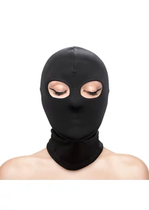 Fekete, nyitott szemű fejmaszk Fetish & Fashion - Eyes Hood - Black