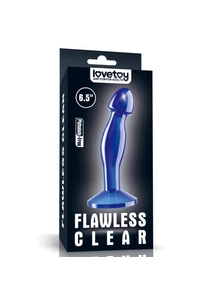 Kék zselés prosztata dildó, anál plug Flawless Clear Prostate Plug 6.5'' Blue 16,5 cm