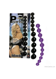 Gyöngyös análrúd Pearls (fekete)