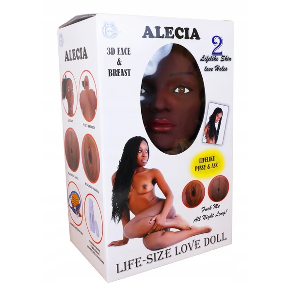 Barnabőrű, életnagyságú szexbaba Alecia 2