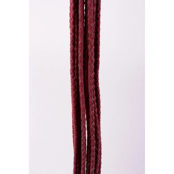 Fonott bőr korbács Kid handle leather braided tails rózsaszínű