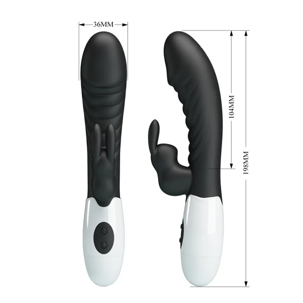 Nyuszi vibrátor szilikon Pretty Love Naugthy Bunny Black