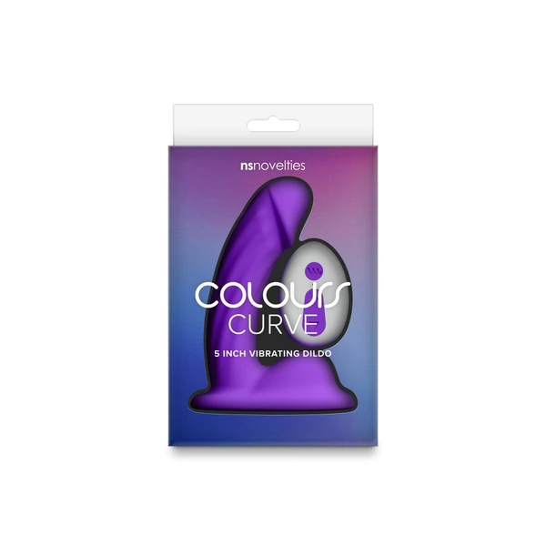 Távirányítós, ívelt szilikon dildó 12,5 cm - Colours Curve Vibrating 5" Dildo purple