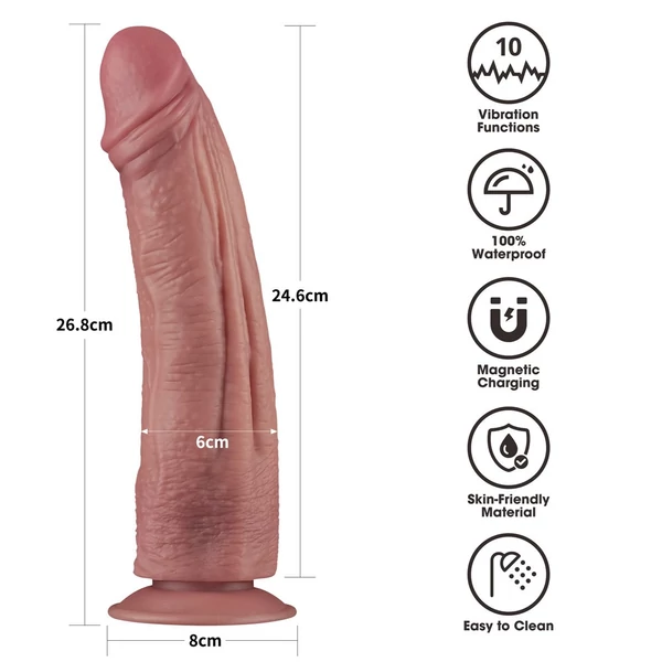 Realisztikus hajlítható  vibrátor 10.5'' vibrating dual density power cock