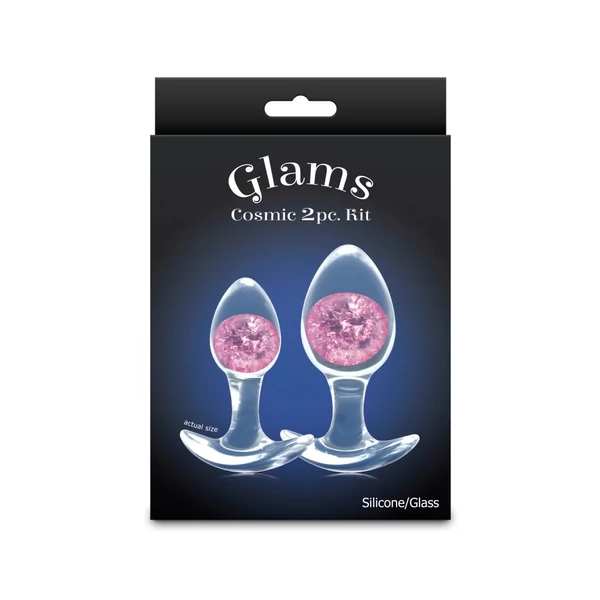 Szilikon plug üveg gömbbel szettben Cosmic Glams - 2pc Kit - Pink