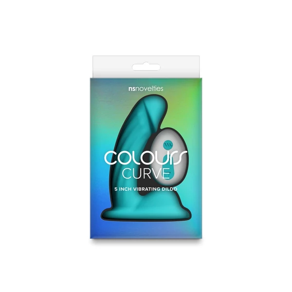 Távirányítós, ívelt szilikon dildó 12,5 cm - Colours Curve Vibrating 5" Dildo teal