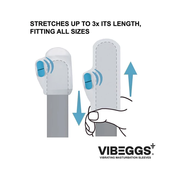 Vibrátoros maszturbátor tojás VIBEGGS - Naughty Nubs - Vibrating Masturbation Sleeve - White