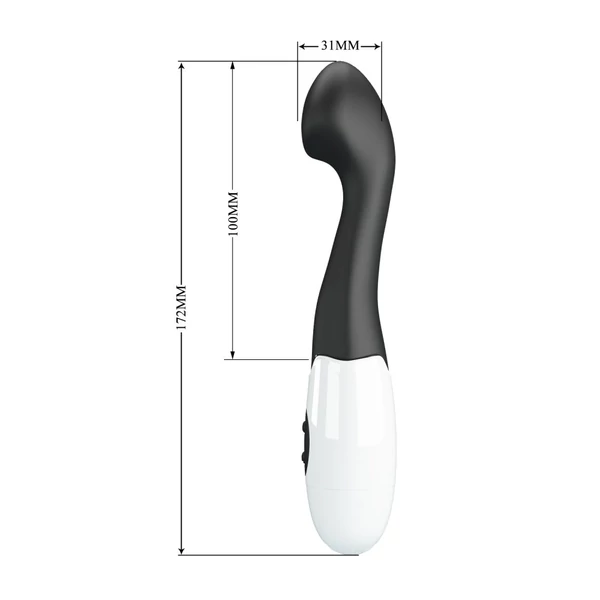 Szilikon g-pont fekete vibrátor 17 cm Pretty Love Charles