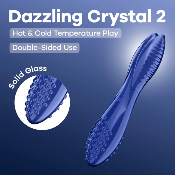 Üvegdildó kétvégű Dazzling crystal 2 - light blue