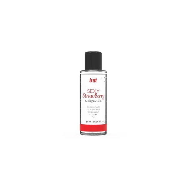 Szexi fekete bugyi és epres síkosító ajándék szett Red brazilian panty + slinding gel