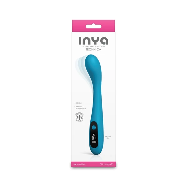 Digitális kijelzős melegíthető g-pont vibrátor INYA - Technica - Teal 19 cm