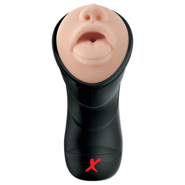 Vibrátoros száj maszturbátor Deep throat vibrating stroker light/black