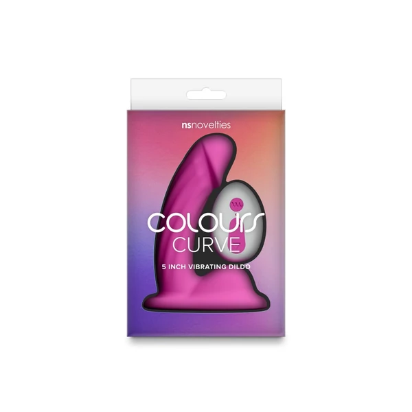 Távirányítós, ívelt szilikon dildó 12,5 cm - Colours Curve Vibrating 5" Dildo Pink