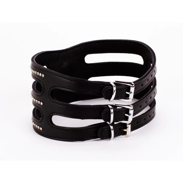 Bőr nyakörv fekete - Collar made in calf softy leather
