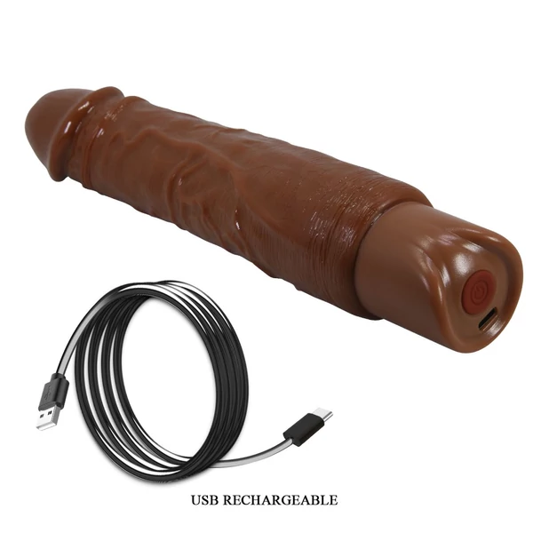 Realisztikus vibrátor Pretty Love Rufus Brown 23 cm