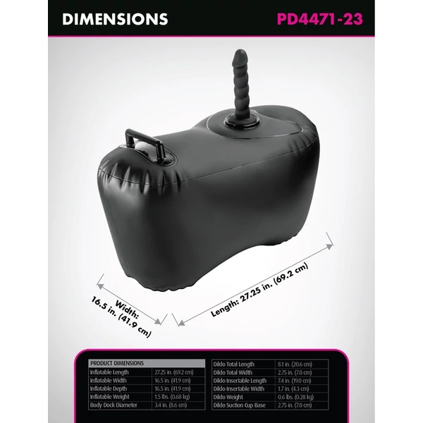 Felfújható puff dildóval fogantyúval Body dock inflatable love seat