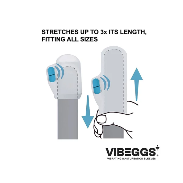Vibrátoros maszturbátor tojás VIBEGGS - Twisty Tongues - Vibrating Masturbation Sleeve - White