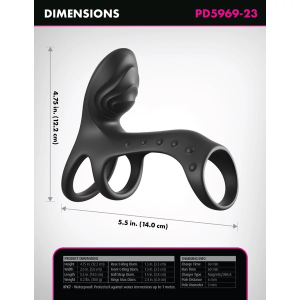 Vibráló péniszgyűrű Ultimate couples cage pro