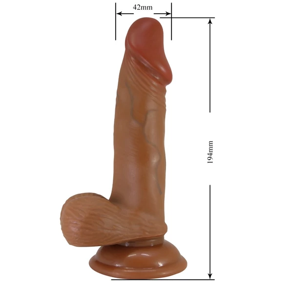 Realisztikus dildó letapasztható Beautiful zebulon 7,6 " dildo brown