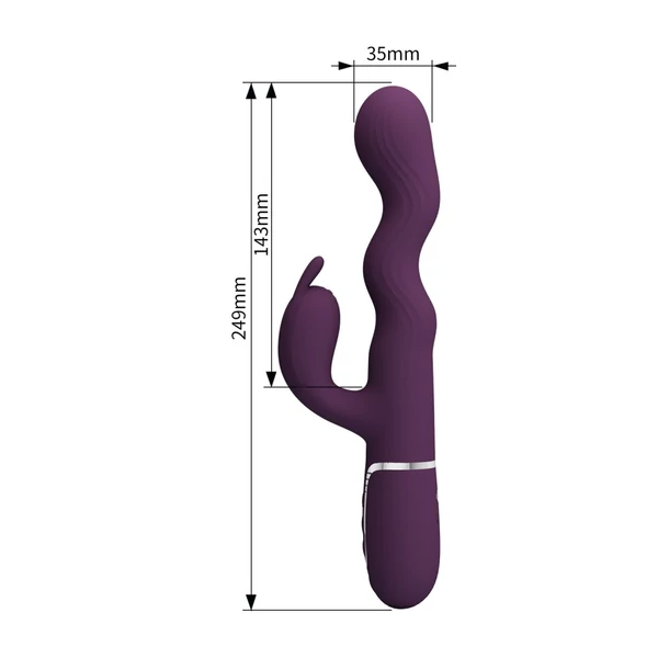 Csiklóizgatós szilikon vibrátor hullámzó funkcióval Pretty Love Laursen Purple II