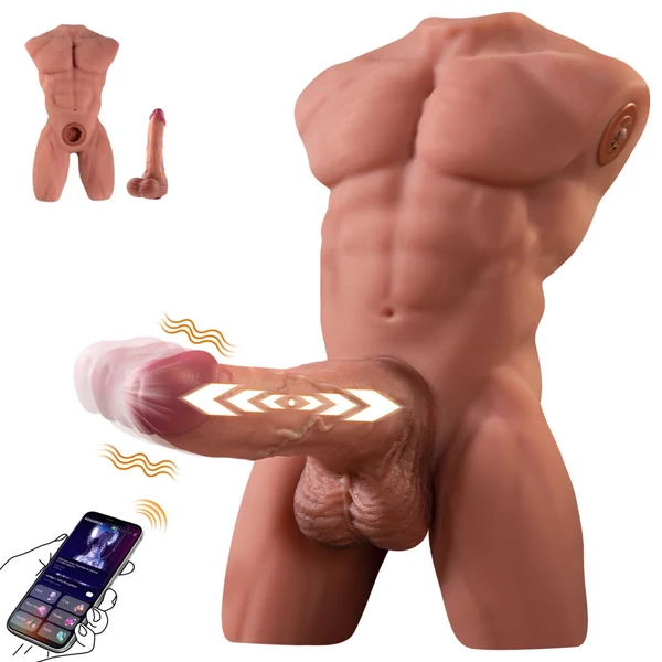 Applikációs férfi torzó szexgép lökő vibrátorral Ely Masturbator