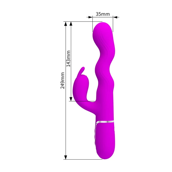 Csiklóizgatós szilikon vibrátor hullámzó funkcióval Pretty Love Laursen Purple I